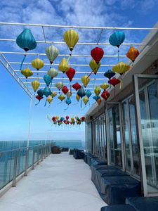 Farol de Seda con Diseño Floral/Plano de Vietnam para Decoración de la Fiesta Tet - Product Image 2