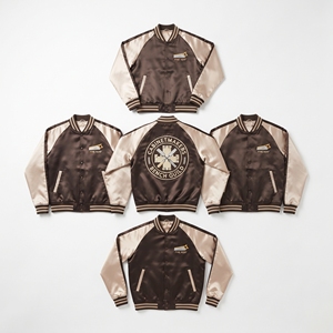 Wholesale B2B Supplier Grey Gold Satin Varsity Jacket Snap Button Custom Embroidered Ashlar Stonework Guild Baseball <b>Coat</b> - Product Image 4