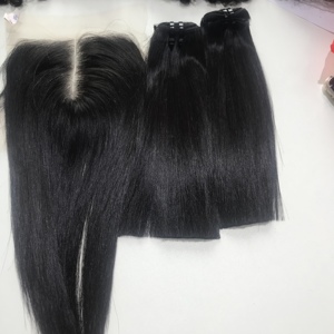 Directo de fábrica 100% Natural crudo sostenible sin procesar hueso virgen recto vietnamita extensiones de cabello humano suave HD excelente - Product Image 2