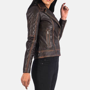 Supplier Exporter Top Full Grain New Design <b>Light</b> <b>Weight</b> Fashion Cheap Price Top Quality Leather <b>Jacket</b> for Women - Product Image 5