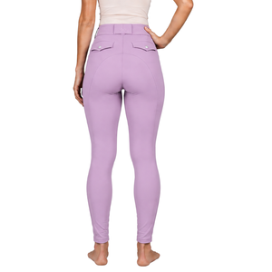 Pantalons d'équitation pour femmes, couleur lavande, taille haute, extensibles, leggings d'équitation professionnels, culottes d'entraînement avec poche - Product Image 2