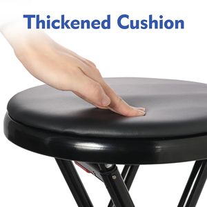Modern Vinyl Padded Folding Counter <b>Stool</b> Black Set of 2 for <b>Dining</b> or Hotel - Product Image 3