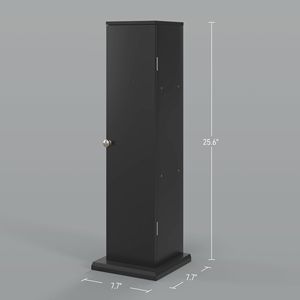 Piccolo Mobiletto Angolare Nero da Bagno con Ante e Ripiani per Conservare Carta Igienica e Shampoo - Product Image 3