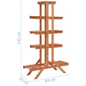 Meubles d'extérieur en bois de sapin massif orange, support à plantes empilable de 32,7 x 9,8 x 52,0 pouces - Product Image 6