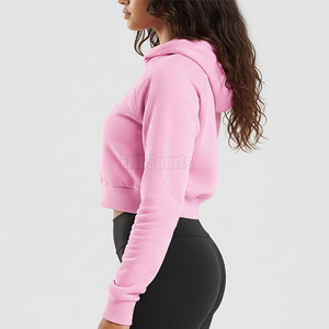 Sudaderas con Capucha Cortas de Alta Calidad para Mujer, Resistentes al Viento, con Logotipo Frontal, Hechas en Pakistán, de Poliéster/Algodón - Product Image 4