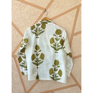 Conjunto de Pijama de Manga Larga con Estampado Floral, Cuello Camisero, Cierre de Botones, Tejido Suave, Informal, de Verano, Pantalones Cortos de Lino y Algodón para Mujer - Product Image 3