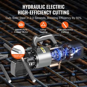 Tagliabarre Elettrico Idraulico Portatile ad Alta Potenza 2000W, Taglio in 3,5 Secondi # Componente Motore Principale Nuovo per Barre d'Armatura da 8, 4, 25mm - Product Image 2