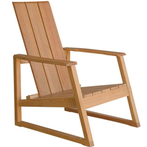 Chaise longue en teck robuste, durable et écologique, au design moderne et épuré, avec pieds sabre, idéale pour l'extérieur, la terrasse et le bord de la piscine. - Product Image 2