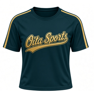 Ensemble uniforme de cheerleading vert sarcelle foncé et or, haut à manches courtes et jupe plissée, tenue d'équipe sportive pour entraînement, performance et compétition - Product Image 3