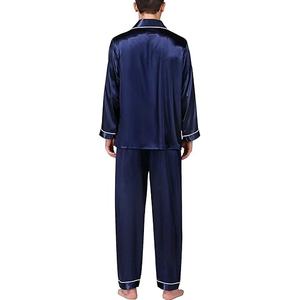 Ensemble de pyjama pour homme en 2 pièces, manches courtes, col rond, short, taille élastique, doux, respirant, léger, pyjama d'été - Product Image 4