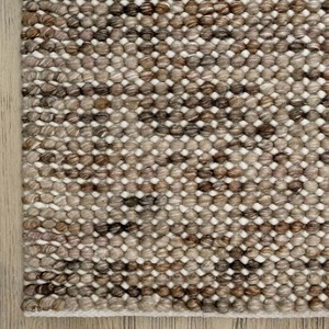 Tapis tissé à la main texturé taupe, marron, beige, aspect naturel moderne, pour salon, chambre, décoration intérieure, revêtement de sol doux - Product Image 1