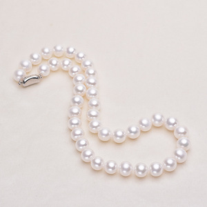 Collier de perles d'eau douce naturelles Tilian 10-11 mm, cercle presque parfait, presque sans défaut, avec une forte luminosité, boucle en argent S925 - Product Image 1