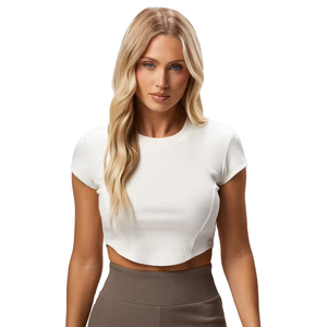 Camiseta de Verano para Mujer de Alta Calidad OEM, Transpirable, de Algodón, con Logotipo Personalizado, Informal, Ecológica, Lisa - Product Image 6