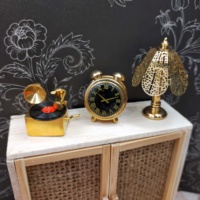 Accessoires miniatures pour maison de poupée 1:12, salle de musique fantaisie en laiton doré, cadeau en métal