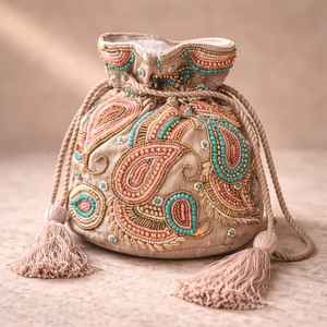 Bolso indio tipo Potli con bordado hecho a mano, bolso Potali de diseñador para aniversario de Glowin Fashion - Product Image 1
