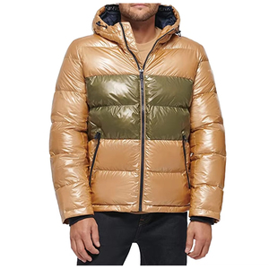 <b>Men</b>’s Shiny Puffer <b>Jacket</b> with Hood Windproof Winter Warm Coat New Look Design Customized Any Logo Design - Product Image 3