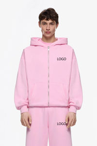 Conjunto de Sudadera con Capucha y Pantalones Jogger de Forro Polar Grueso, Estampado Personalizado, con Logotipo Personalizado, Transpirable, Tallas Grandes, Estilo Urbano de Invierno - Product Image 4