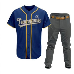 Uniforme de baseball personnalisé pour hommes de qualité supérieure 2025, 100% polyester respirant, logo personnalisé, tailles personnalisées, faible MOQ - Product Image 3