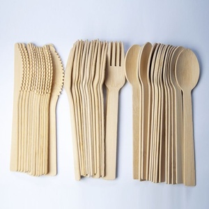 Fourchettes en bois de bouleau naturel durable 155 mm, de qualité alimentaire, jetables pour restaurants et plats à emporter, idéales pour gâteaux et pâtisseries - Product Image 1