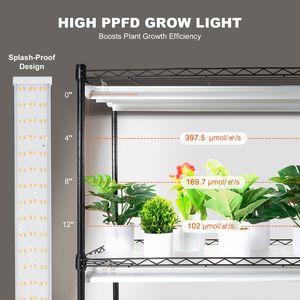 Estante de Cultivo de 6 Niveles, Grande y Alto, 192W, 5000K, Espectro Completo, para Plantas de Interior, con Luz de Cultivo LED, 100% Iluminación Natural - Product Image 3