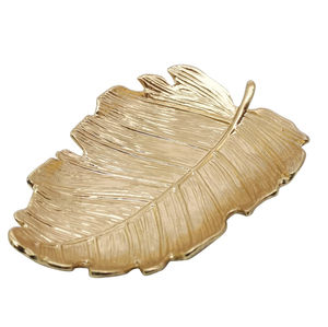 Most Selling Decorative Serving <b>Tray</b> for Fruit <b>Snack</b> logo Print Aluminium Dish Leaf Plate <b>Tray</b> Restaurant Table Decoration - Product Image 1