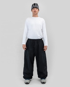 Pantalon de ski noir coupe large coupe-vent en polyester/nylon, ajustement ample, pour activités de plein air, style baggy personnalisé, TriPro Sports - Product Image 1