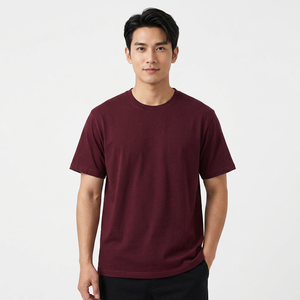 เสื้อยืดคอกลมแขนสั้นผ้าฝ้ายสีพื้นสำหรับผู้ชาย ทรงปกติ สวมใส่สบาย ผ้าเจอร์ซีย์ถัก - Product Image 3