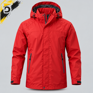 Chaqueta de lluvia para hombre de alta calidad, material resistente al viento, diseño funcional para senderismo, ciclismo y condiciones climáticas húmedas. - Product Image 4