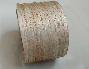 Premium Raindrop <b>Glass</b> <b>Bangles</b> For Girls- Transparent Golden Dotted Texture Unique Style Available In 25 Colors In Best Quality - Product Image 2