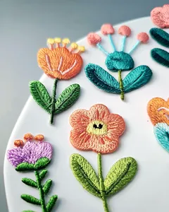 Handmade Embroidered Flower <b>Patches</b> <b>Sew</b>-<b>On</b> Applique Decorative Fabric <b>Patch</b> For Gifts - Product Image 1