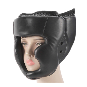 Protector de Cabeza para Boxeo, Casco Deportivo Protector de Cuero PU para Adultos Unisex, Negro - Product Image 2