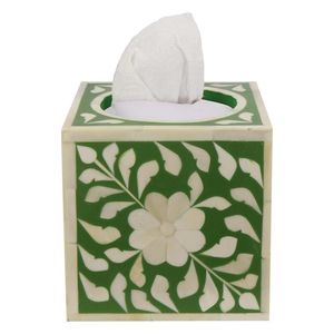 Caja de pañuelos de resina con incrustaciones de hueso de estilo herencia, que preserva la artesanía tradicional mientras satisface las necesidades del hogar moderno - Product Image 4