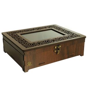 Boîte de rangement pour fruits secs en bois et acrylique de luxe, rangement décoratif pour la maison et le bureau - Product Image 1