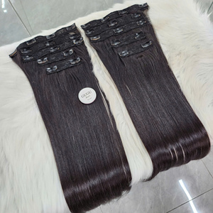Extensiones de Cabello Natural Vietnamita Remy 12A de Doble Trama, Accesorios para el Cabello con Clip, Teñidas, Lisas y Sedosas, 100g por set, 5 tiras - Product Image 3