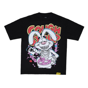 T-shirt noir pour homme à manches courtes, col rond, en jersey de coton, coupe classique, grammage lourd 300g, imprimé 'That's a Awful Lot Cough Syrup' - Product Image 5