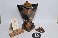 Brûleur à Bakhoor en bois de luxe artisanal Bela, modèle 111, bois naturel noir, oud fait main, décoration arabe pour la maison, toutes saisons