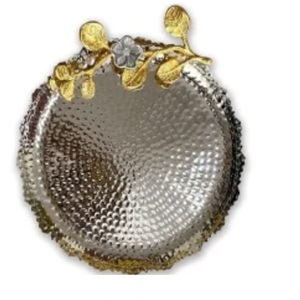 Bandeja de Metal Hecha a Mano con Acabado Pulido Antiguo, Forma Personalizada, Diseño Único, Último Estilo, para Servir Aperitivos, a un Precio Accesible - Product Image 3