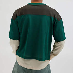 เสื้อฟุตบอลตาข่ายสีเขียวพร้อมหมายเลข 59 คอวีแขนสั้นเสื้อยืดสไตล์สตรีทโอเวอร์ไซส์สำหรับผู้ชาย - Product Image 3