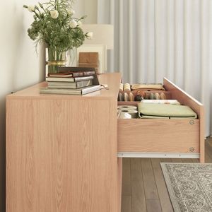 Cassettiera Moderna Stile Mid-Century a 9 Cassetti in Legno, Grande Mobile da Terra per Camera da Letto, Adatta per Supporto TV Lungo - Product Image 4
