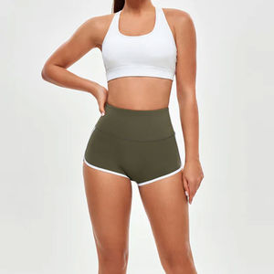 Shorts de compression respirants pour femmes à taille élastique, coupe ajustée, séchage rapide, avec poches personnalisées, faible MOQ, vêtements de sport, logo personnalisé, uni - Product Image 5