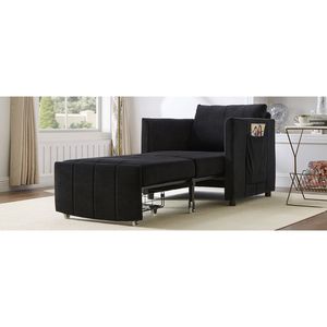Divano Letto Convertibile Imbottito da 80 cm con Schienale Regolabile in 5 Posizioni e Tasche Laterali per Casa e Ufficio - Product Image 4