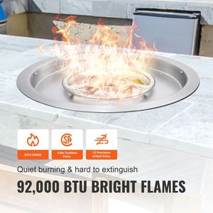 Braciere da Incasso in Acciaio Inossidabile da 19 Pollici con Bruciatore da 92.000 BTU e Coperchio, per Gas Naturale e Propano - Product Image 5