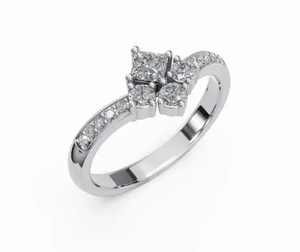 Bague en diamant à bande fendue Royal Brilliance 0,485 carat 14 diamants, confectionnée en or jaune, rose ou blanc 9kt, 14kt ou 18kt, bijoux - Product Image 5