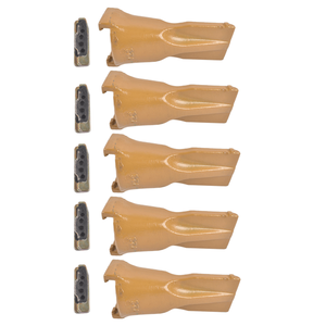 Set da 5 Denti Gialli V23SYL a V per Benna, Perni Flessibili V23PN, Denti per Terreno per Terne e Gru - Product Image 4