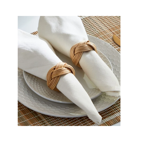 Lot de serviettes de table en rotin vert et blanc, dernier design, pour table de dîner royale – Qualité excellente et meilleur prix - Product Image 3