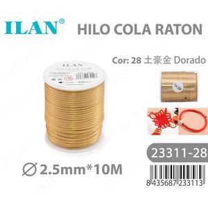 Cordoncino Dorato Ilan Hilo Cola Raton 2.5mm 10M per Creazione di Gioielli - Product Image 3