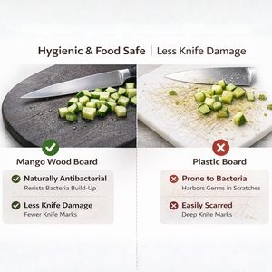 เขียงไม้มะม่วง 48x38 ซม. หนา 3 ซม. |   เขียงกันลื่นสำหรับงานหนักสำหรับห้องครัว |   เป็นมิตรกับสิ่งแวดล้อม ปราศจากสาร BPA ใช้งานง่าย - Product Image 5