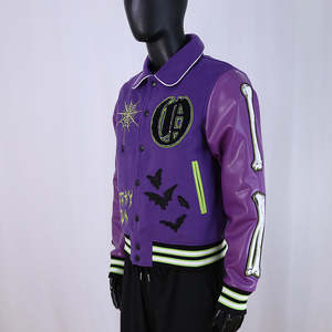 Veste d'hiver tendance Byron Collar, nouveau design patchwork streetwear, best-seller, personnalisable, broderie chenille, veste varsity - Product Image 4