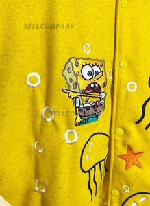 Custom Made SpongeBob SquarePants Cartoon <b>Patches</b> on Varsity <b>Jacket</b> - Product Image 3