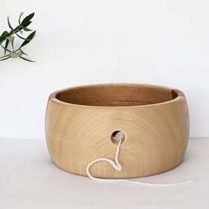 Eco-Friendly Handcrafted Wooden Yarn <b>Bowl</b>: Wood <b>Knitting</b> Organizer from HWC - Product Image 2
